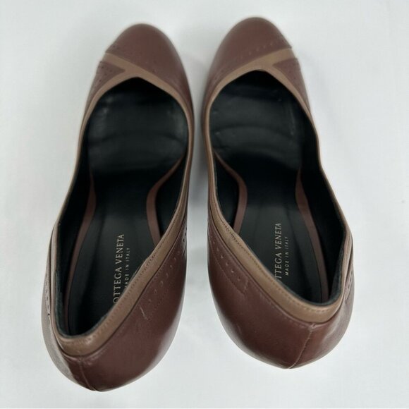 Bottega Veneta Women’s Brown Designer Oxford Leather Platform Heels EU 40 - Picture 5 of 15